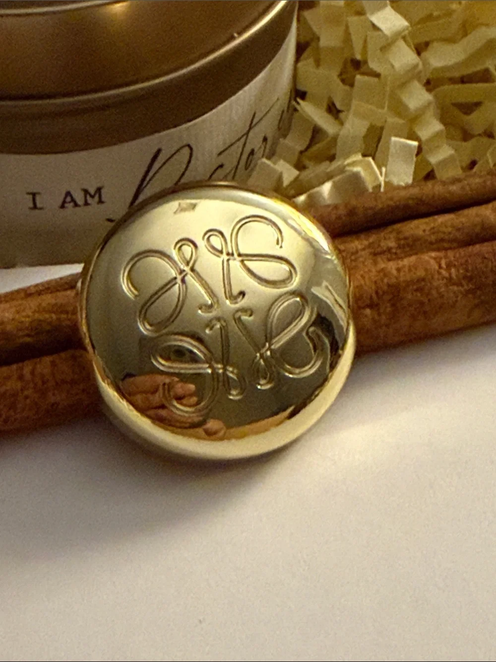 Gold Decorative Round Brooch Accent - Women Accessories